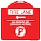 Signmission Fire Lane No Parking or Standing Anytime W/ No Parking & Left Arrow Alum, 18" x 18", RW-1818-24008 A-DES-RW-1818-24008 - alternate 1
